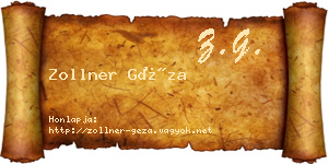 Zollner Géza névjegykártya